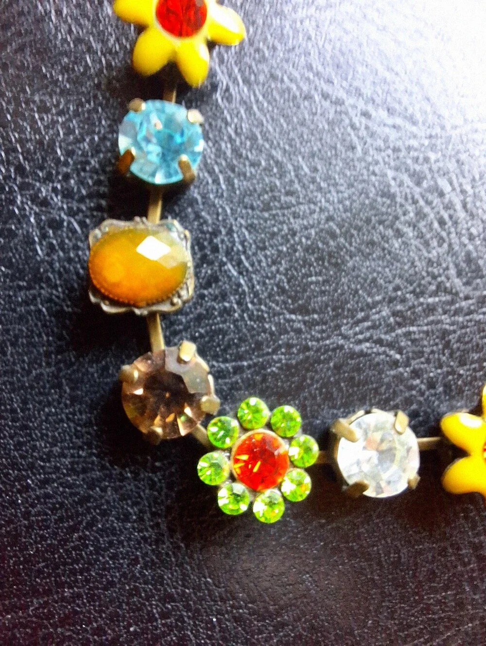 VOLM Vintage Colorful Statement Necklace Flowers Various Charms & Pendants